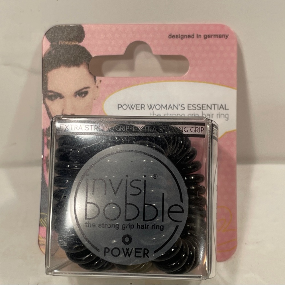 Invisibobble Power The Strong Grip Hair Ring Black 3 Count New in Package